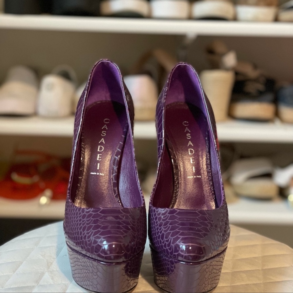 Casadei crocodile print leather